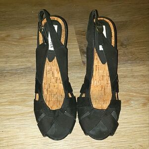 Steve Madden "Crazzy" Black Wedges, 8